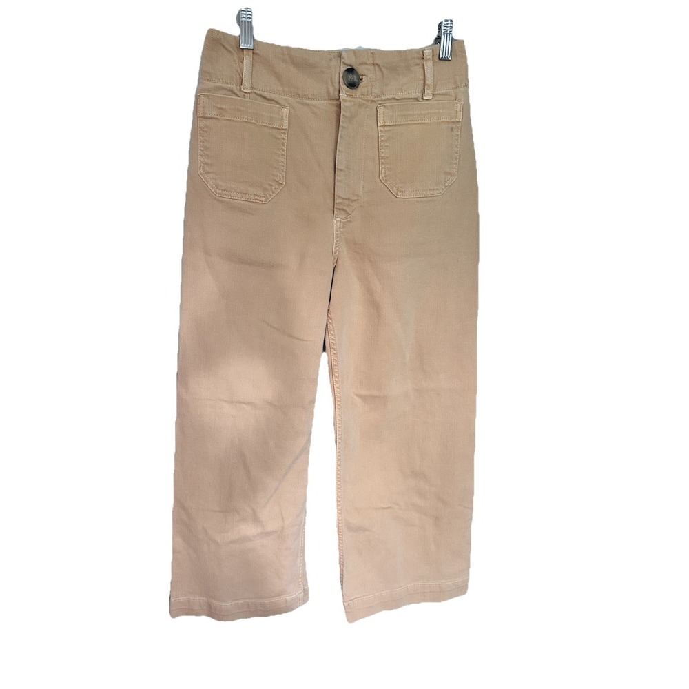 Anthropologie‎ The Skipper High Rise Crop Wide Leg Jeans Size 27 By Pilcro